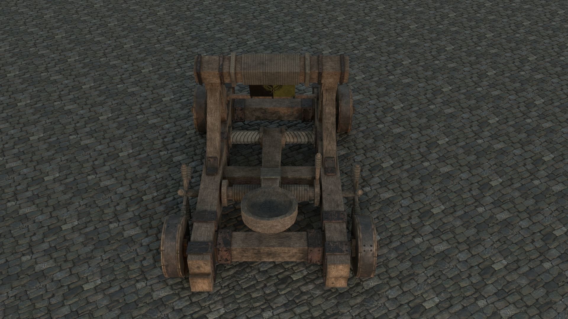 Medieval Catapult low-poly PBR Low-poly 3D model_11