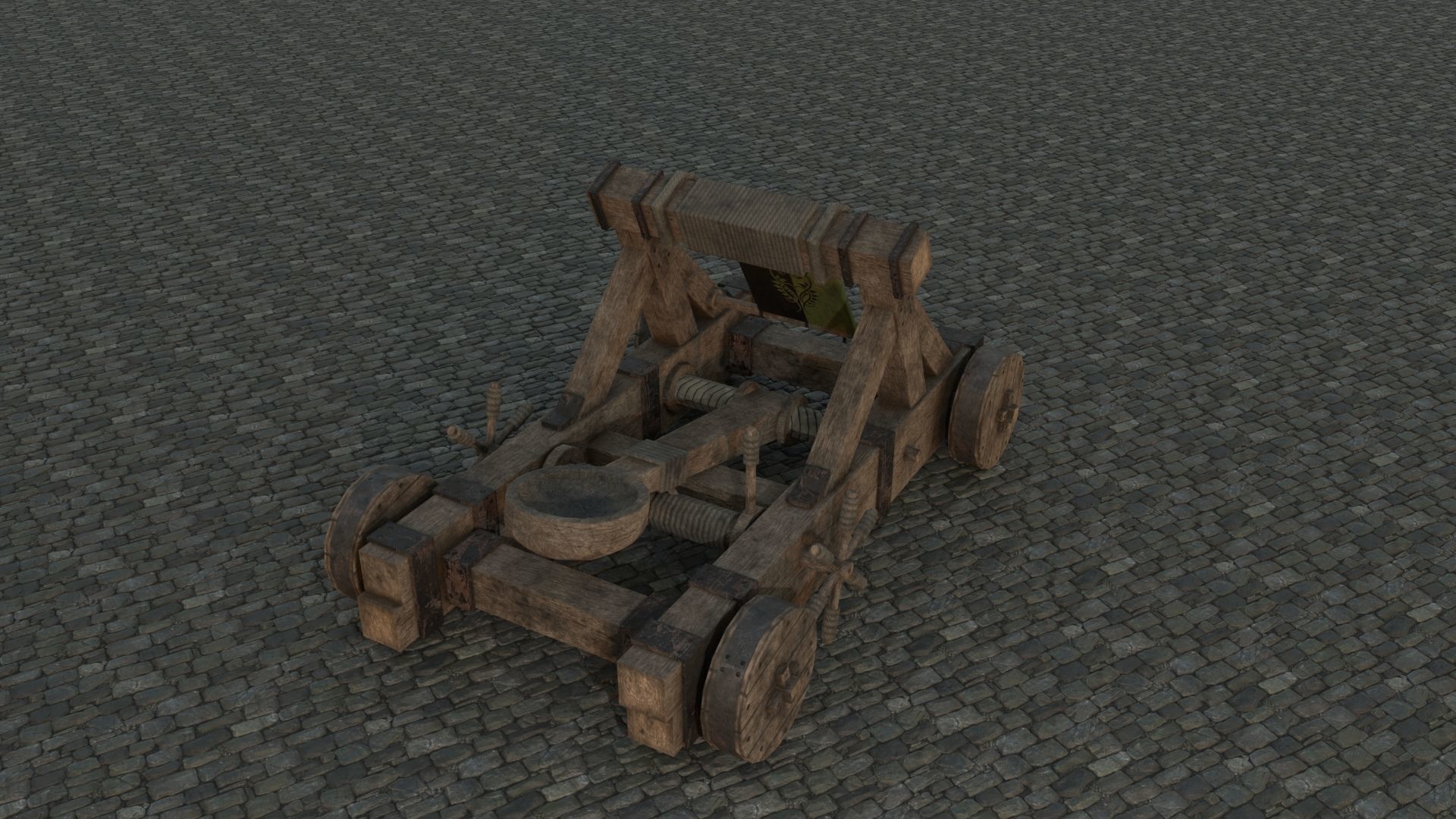 Medieval Catapult low-poly PBR Low-poly 3D model_7
