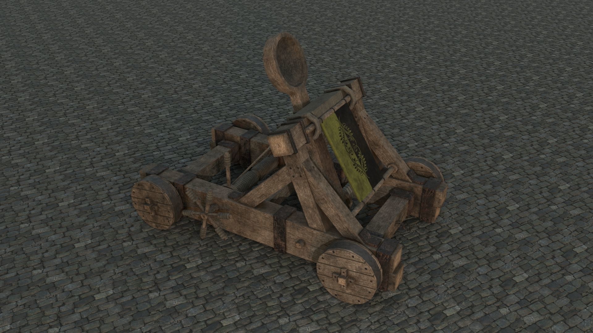 Medieval Catapult low-poly PBR Low-poly 3D model_5