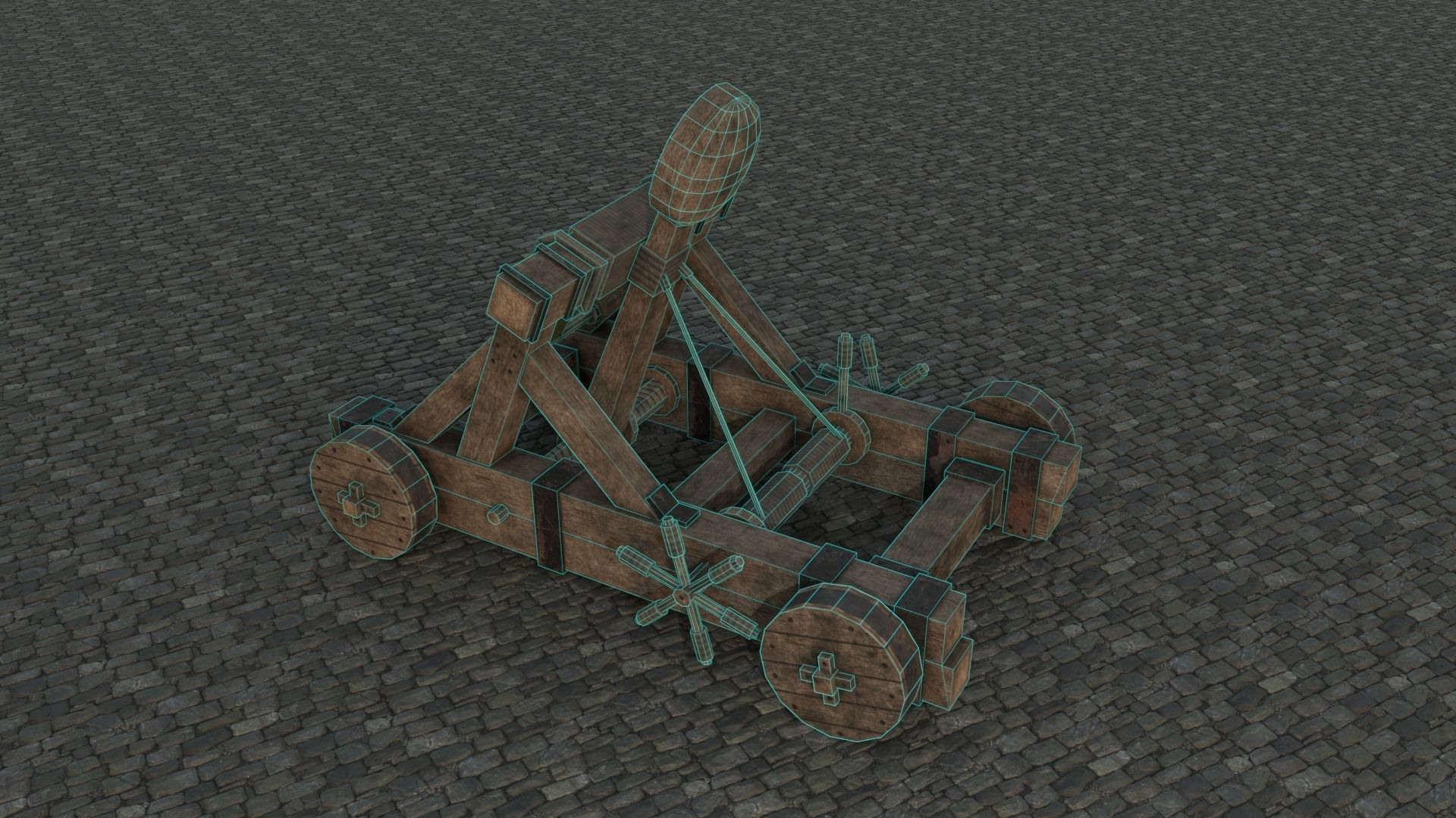 Medieval Catapult low-poly PBR Low-poly 3D model_18