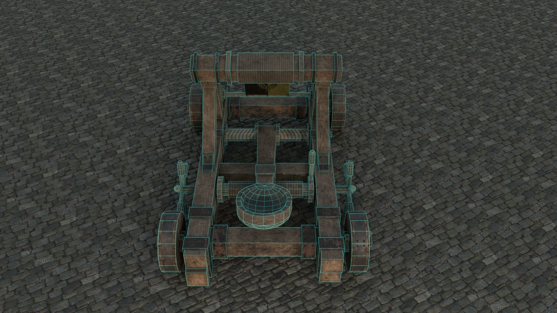 Medieval Catapult low-poly PBR Low-poly 3D model_12