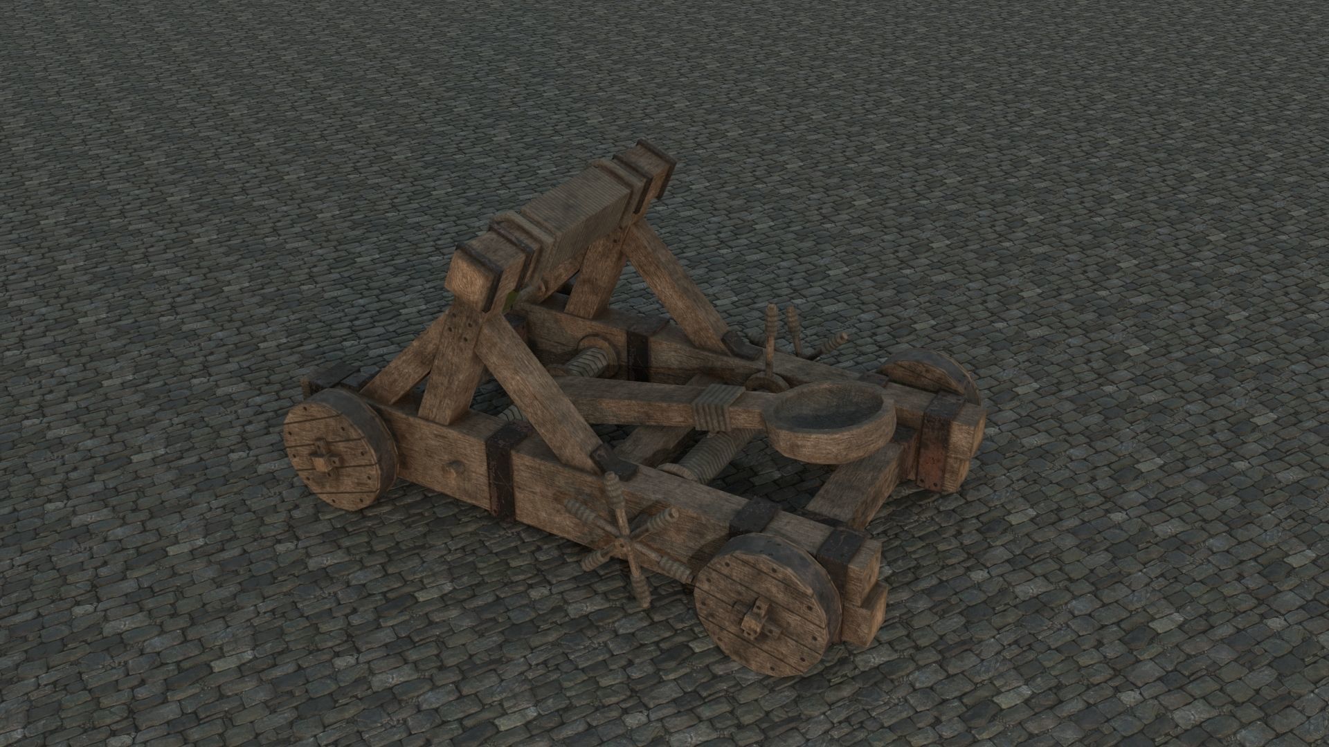 Medieval Catapult low-poly PBR Low-poly 3D model_15