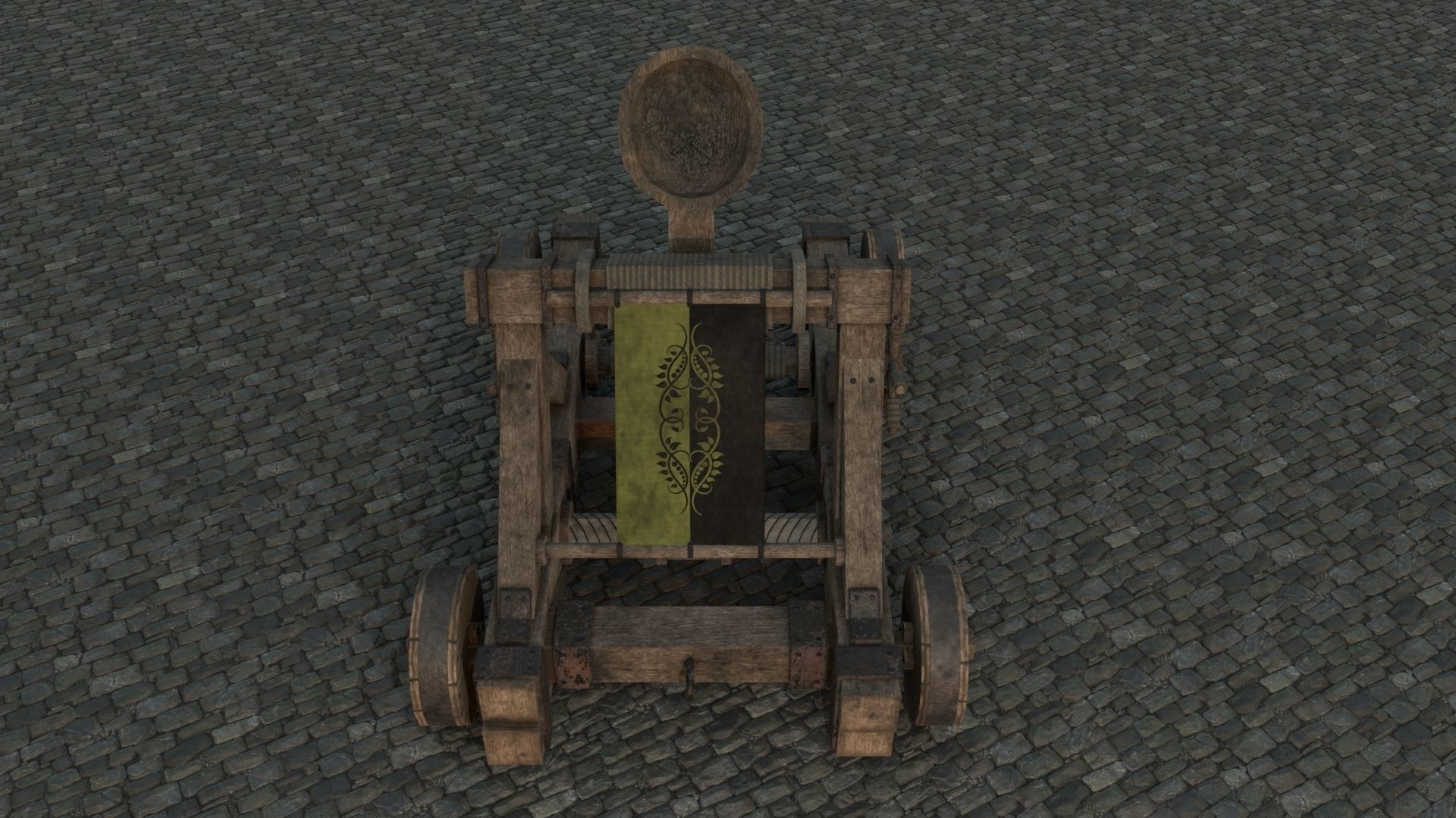 Medieval Catapult low-poly PBR Low-poly 3D model_25