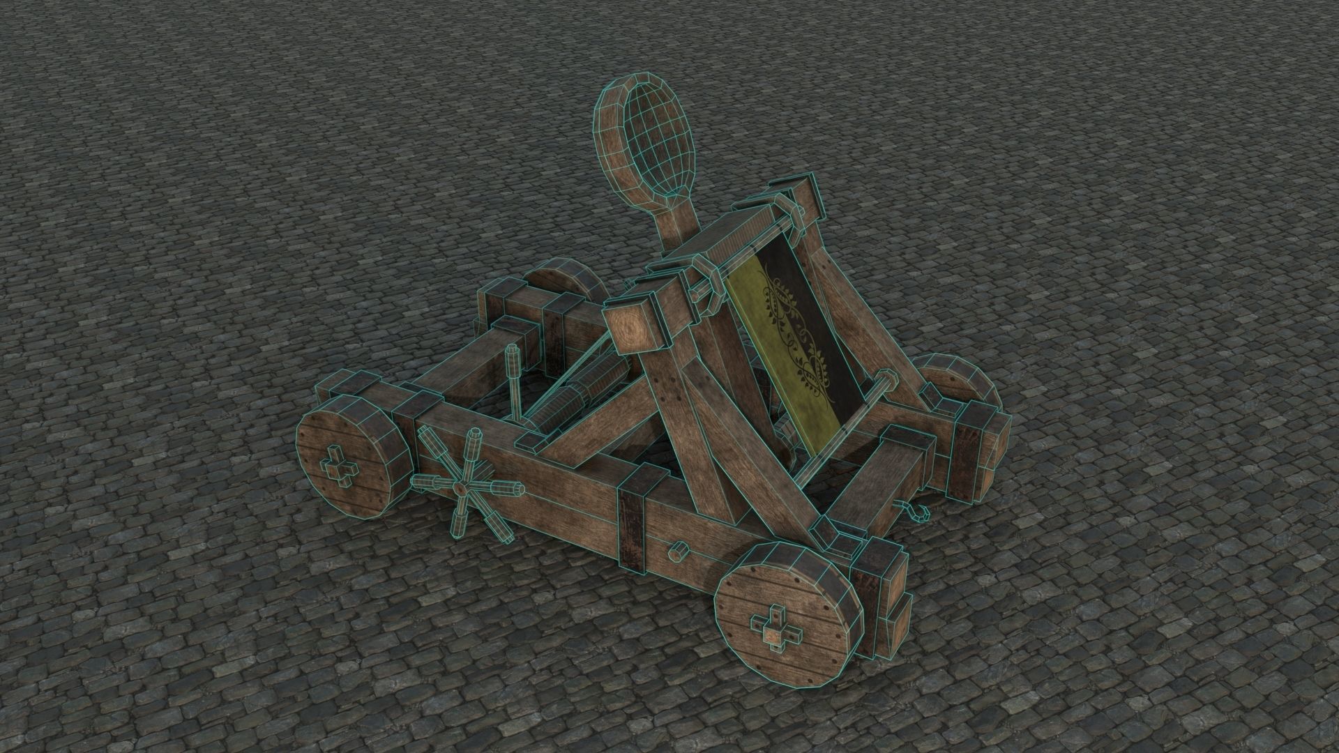 Medieval Catapult low-poly PBR Low-poly 3D model_6