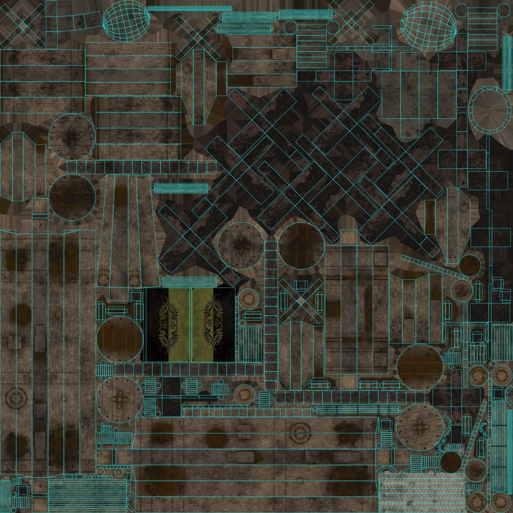 Medieval Catapult low-poly PBR Low-poly 3D model_27