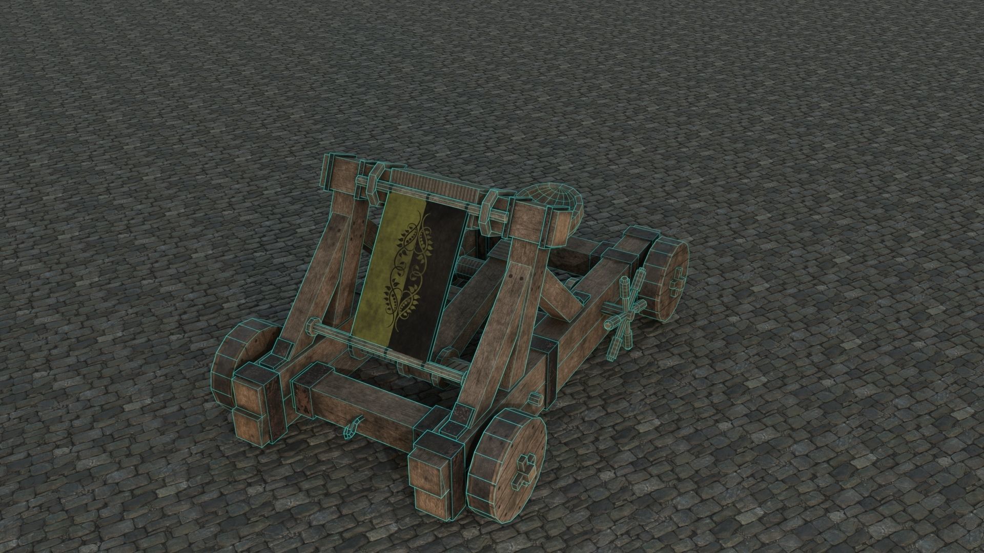 Medieval Catapult low-poly PBR Low-poly 3D model_20