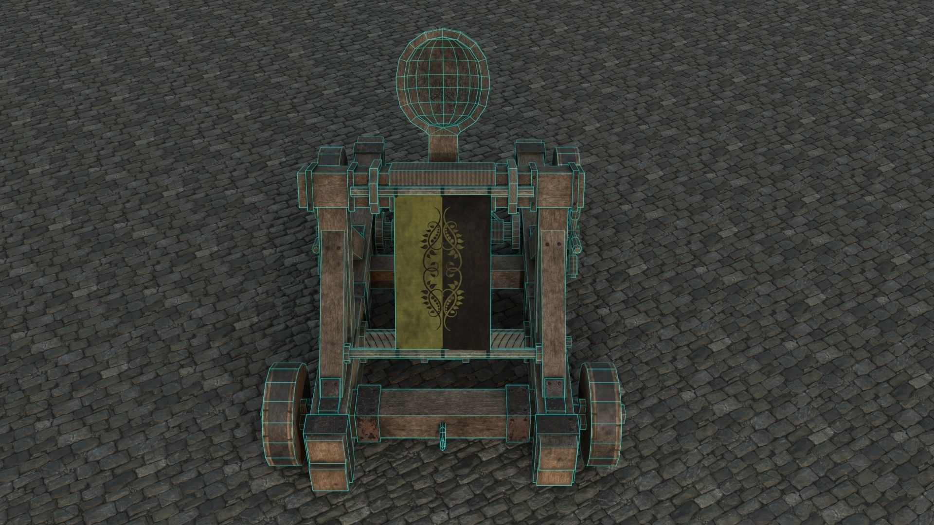 Medieval Catapult low-poly PBR Low-poly 3D model_26