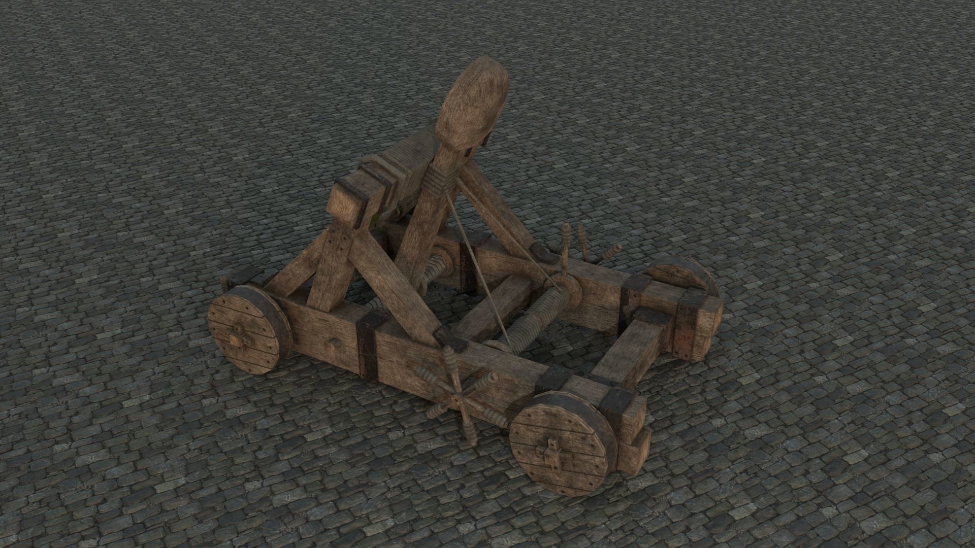 Medieval Catapult low-poly PBR Low-poly 3D model_17