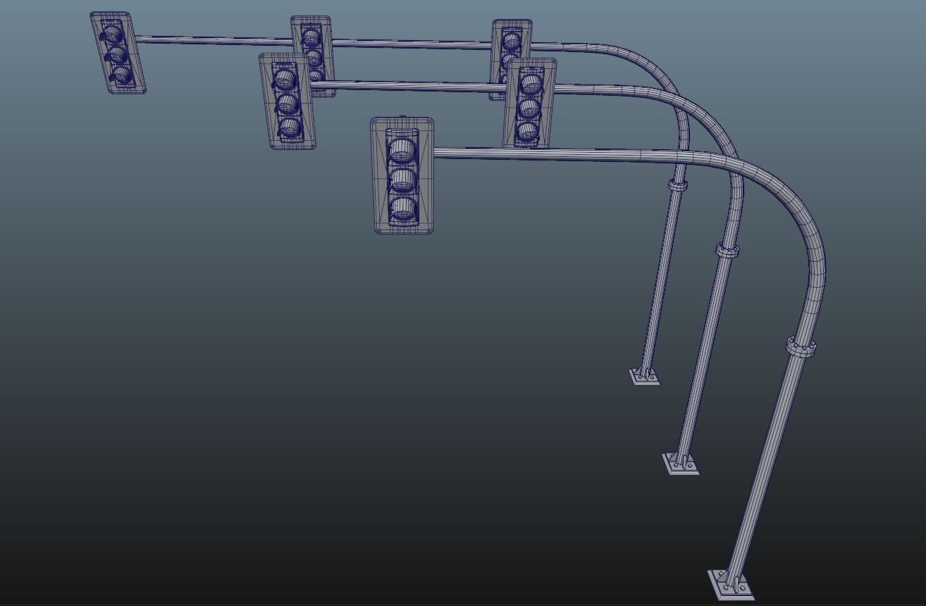 European Traffic Lights PBR Game-ready Low-poly 3D model_13