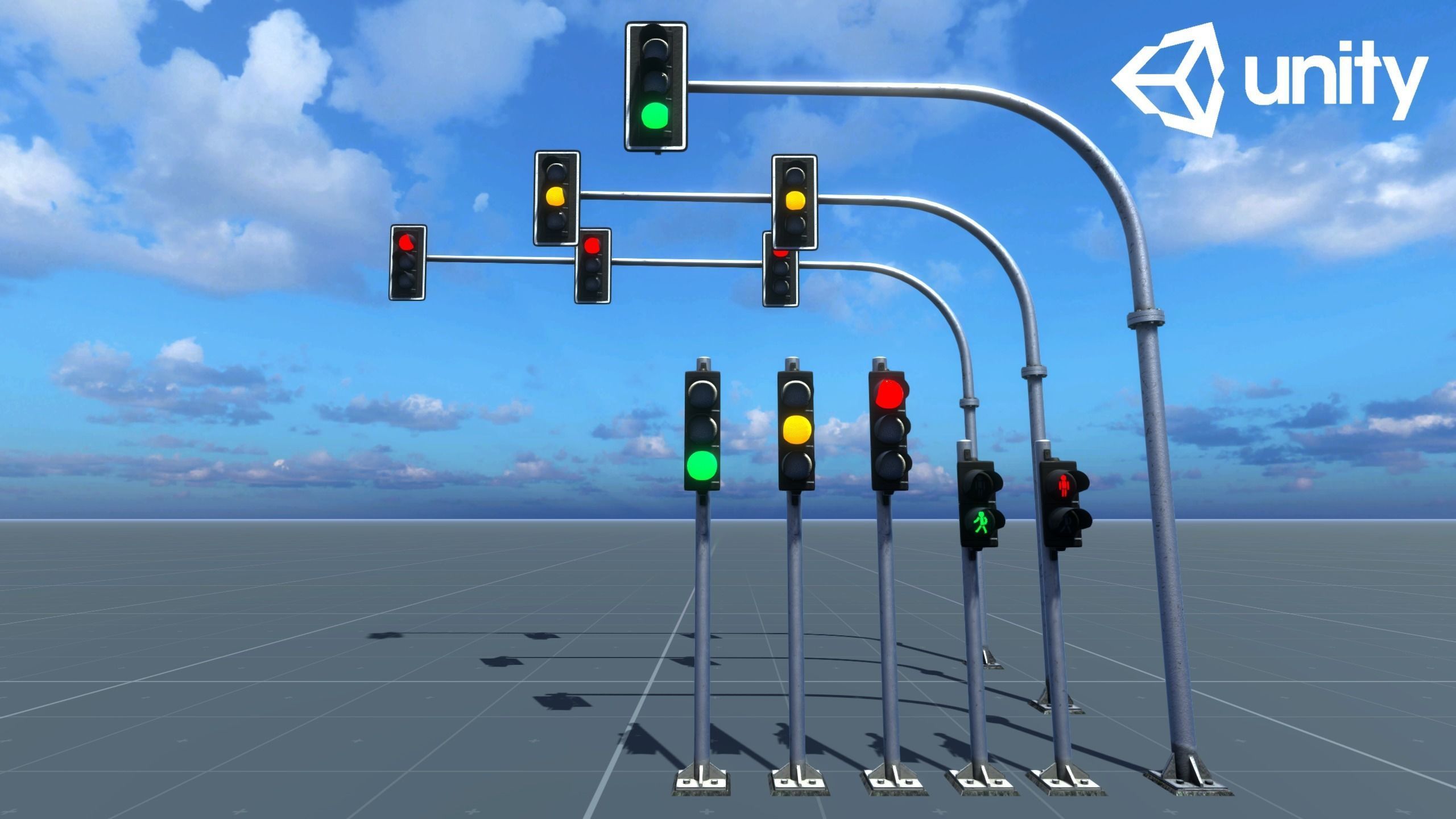 European Traffic Lights PBR Game-ready Low-poly 3D model_11