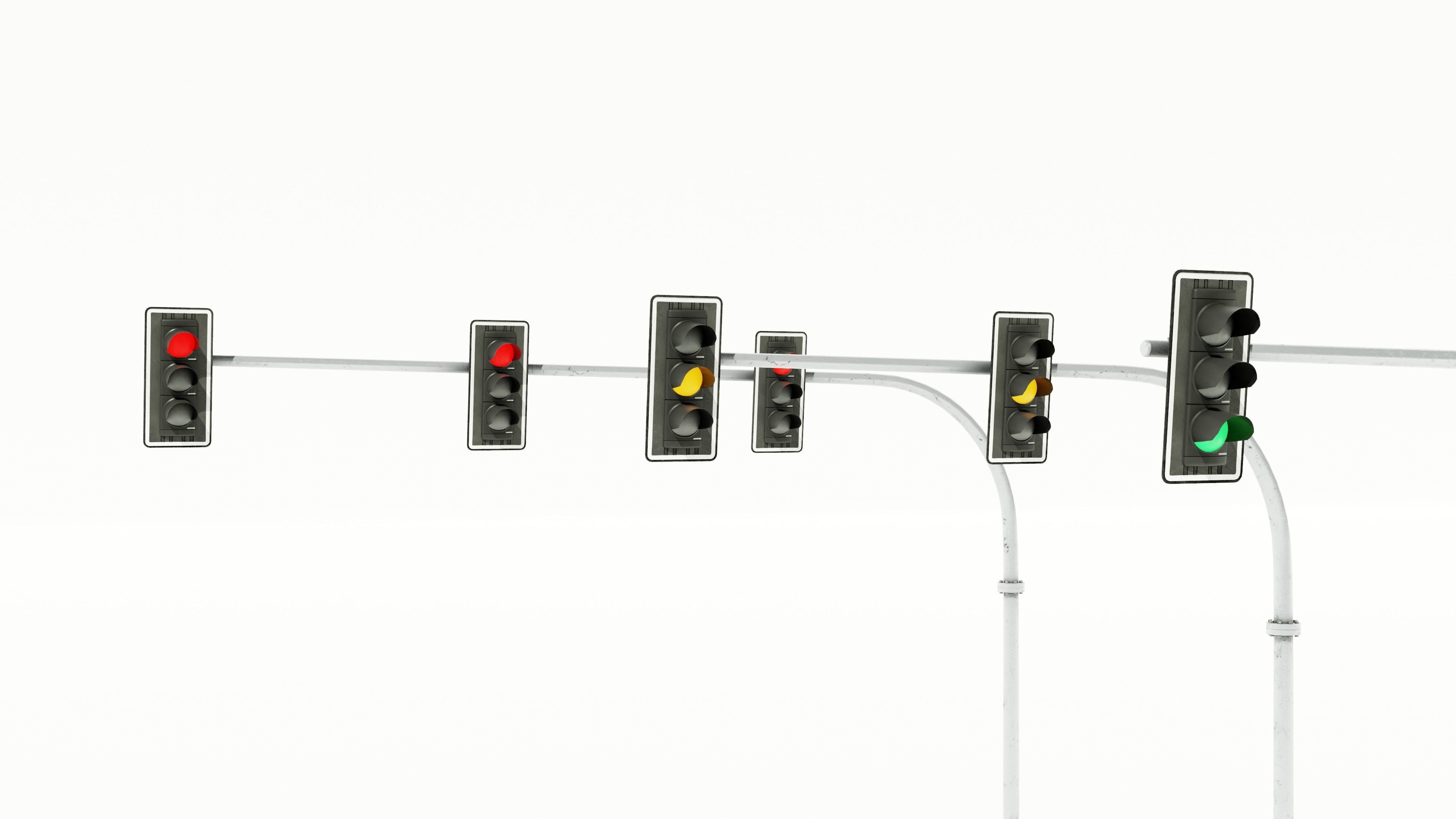 European Traffic Lights PBR Game-ready Low-poly 3D model_8