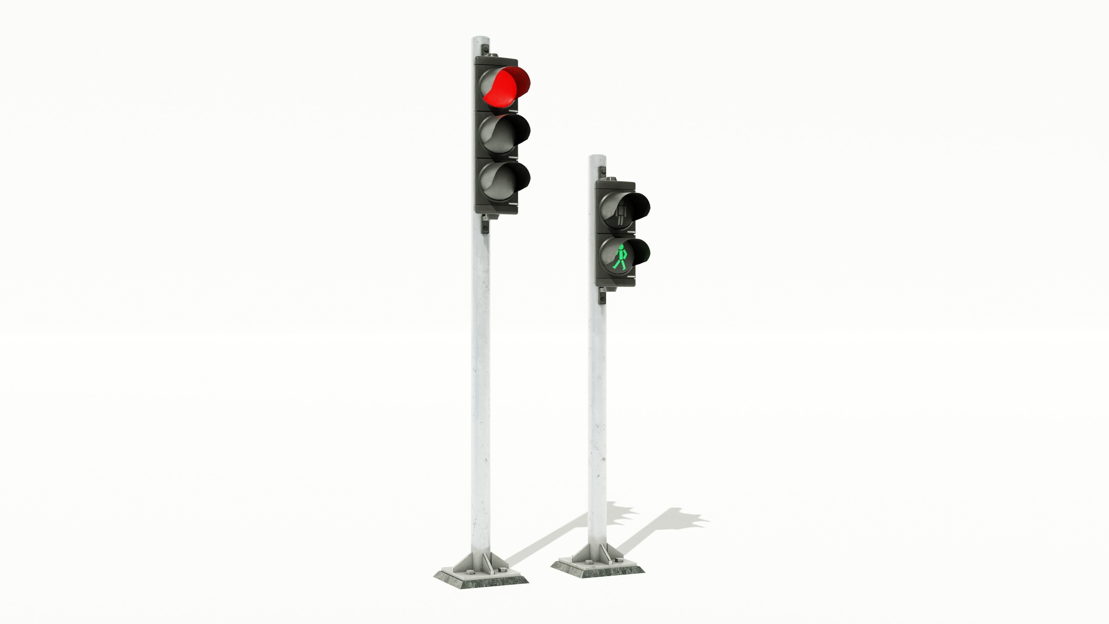 European Traffic Lights PBR Game-ready Low-poly 3D model_7