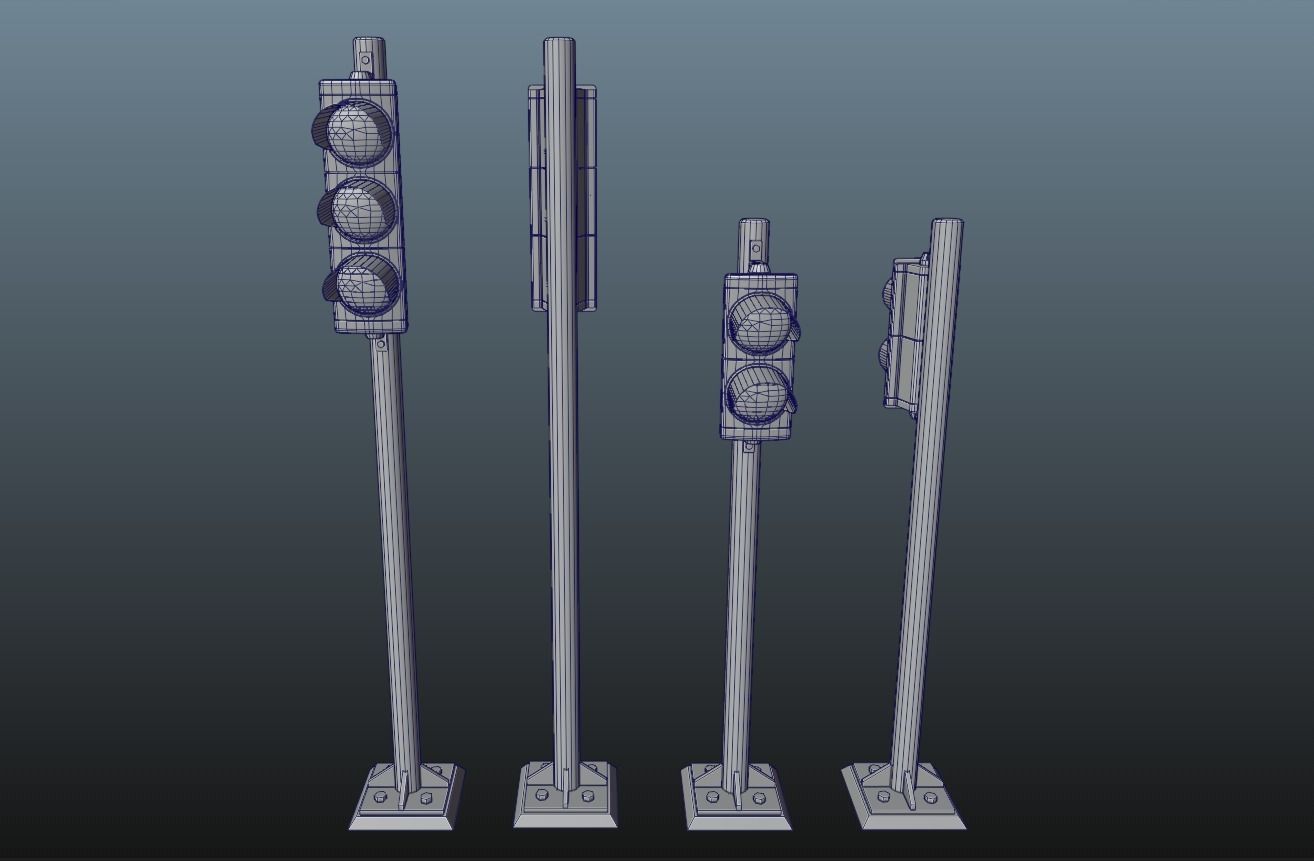 European Traffic Lights PBR Game-ready Low-poly 3D model_12