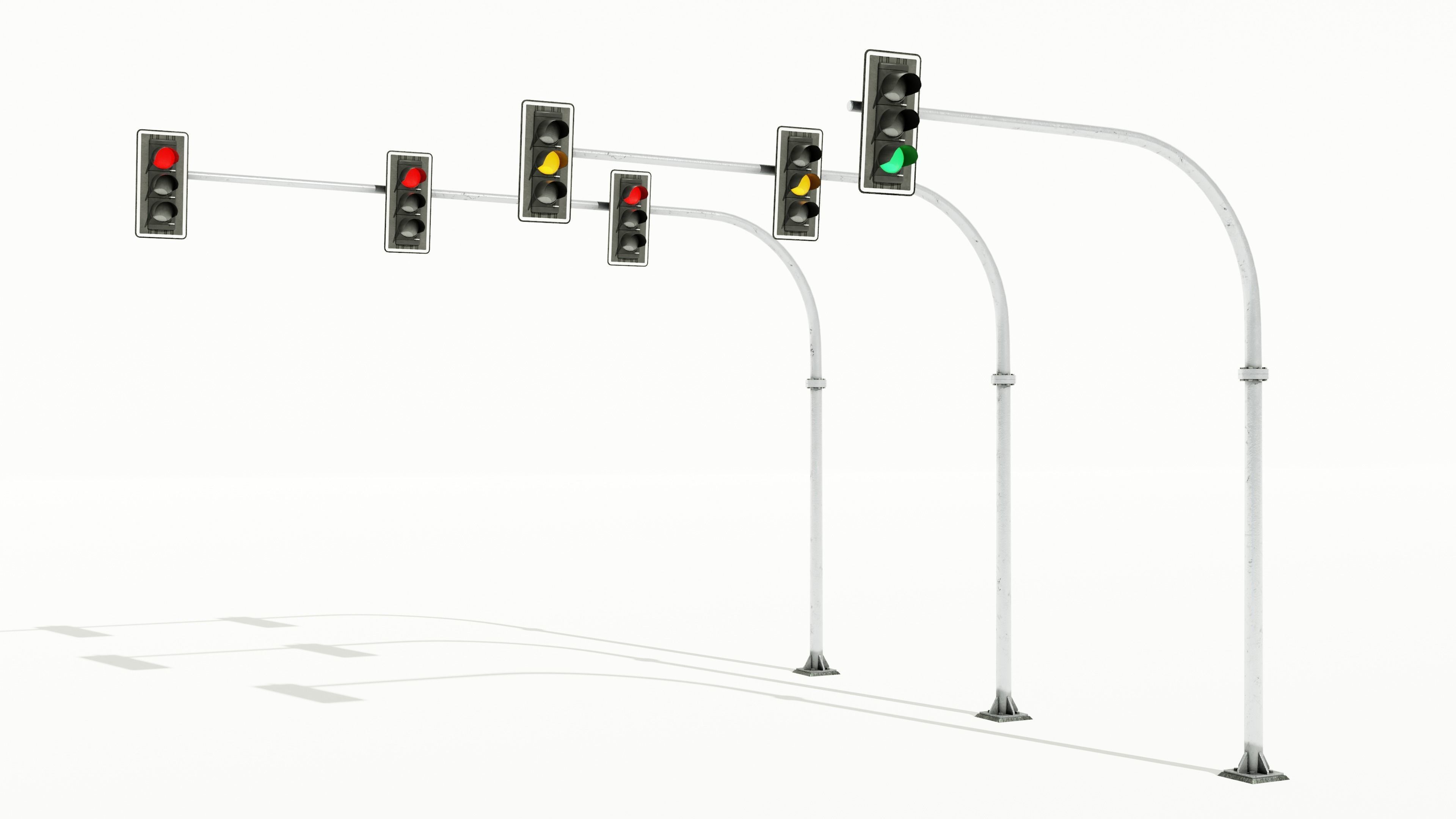 European Traffic Lights PBR Game-ready Low-poly 3D model_10