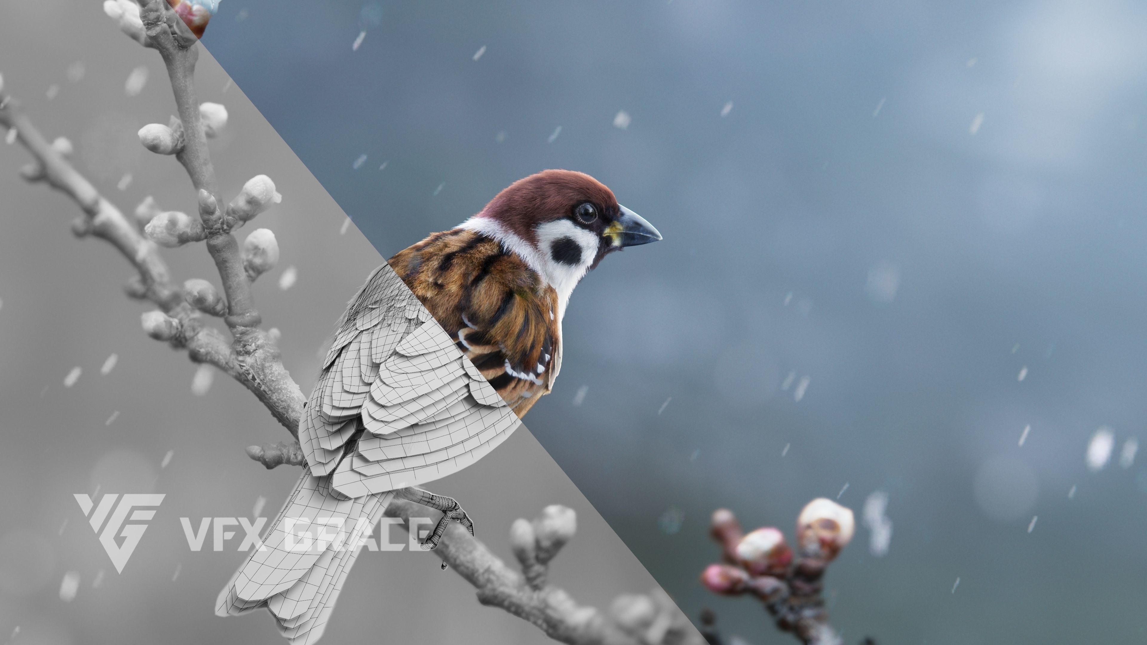Sparrow Animated VFX Grace 3D model_7