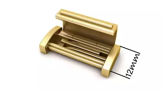 12mm Plain Gold Lock Box for Jewelry 3D print model
