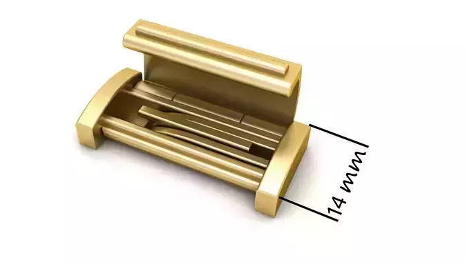 14mm Plain Gold Lock Box for Jewelry 3D print model