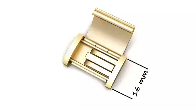 16mm Plain Gold Lock Box for Jewelry 3D print model