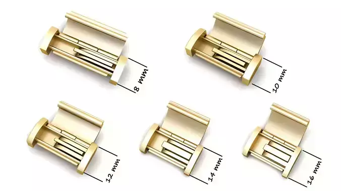 Jewellery Accessories Plain Gold Combination of 5 Sizes  3D Model Collection