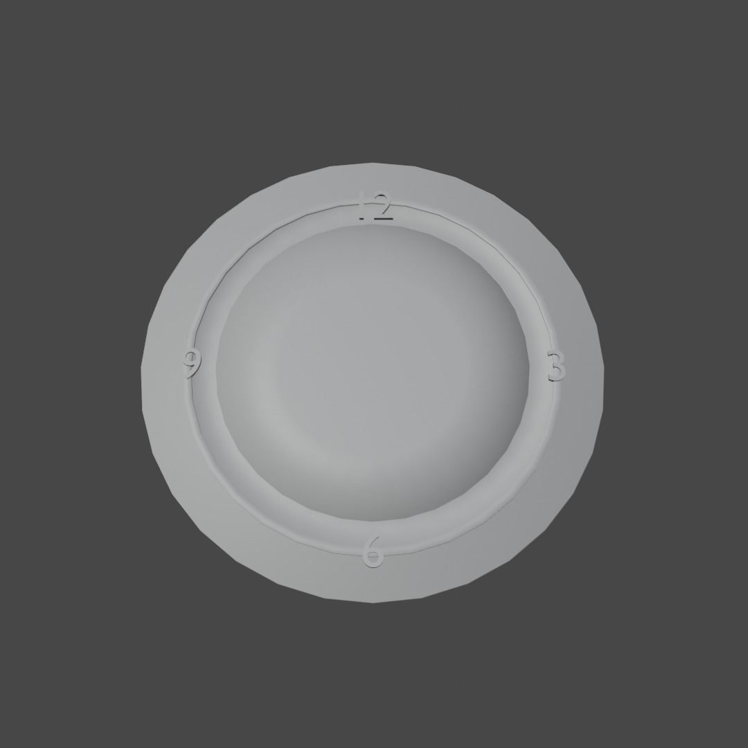 Modern Analog Wall-Clock Low-poly 3D model_5