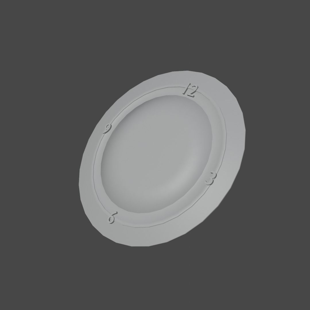 Modern Analog Wall-Clock Low-poly 3D model_4