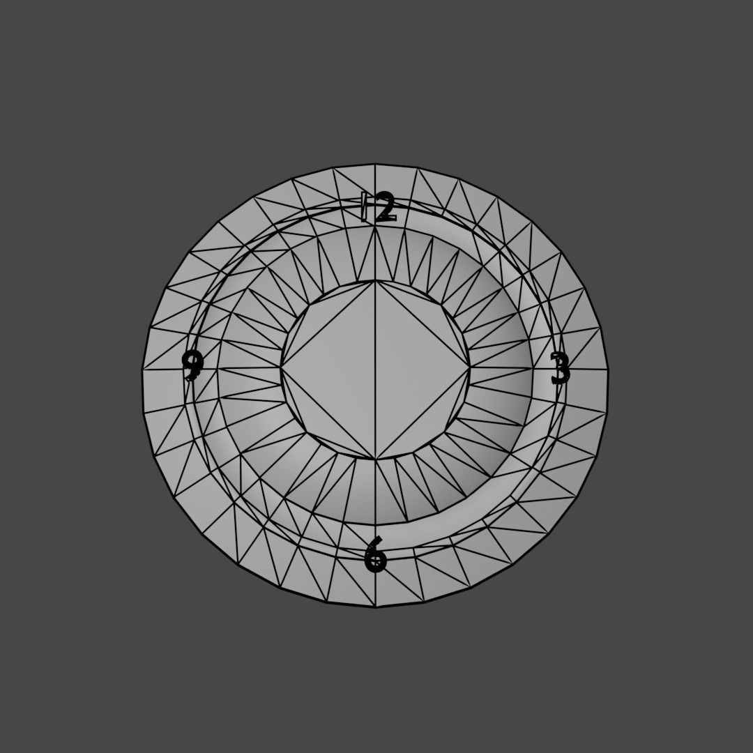Modern Analog Wall-Clock Low-poly 3D model_3