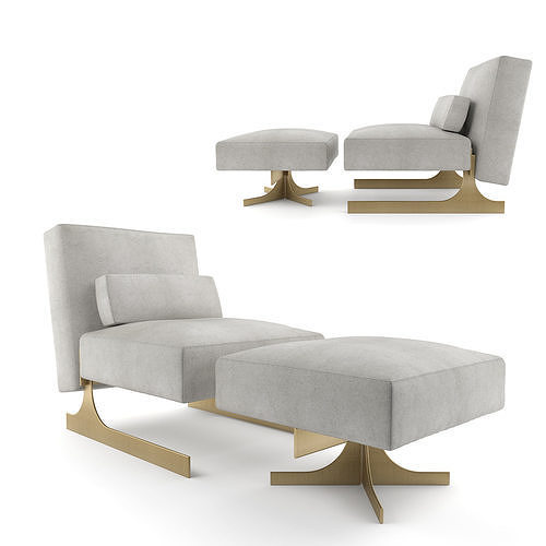 ENNE Savana Armchair and Pouf 3D model