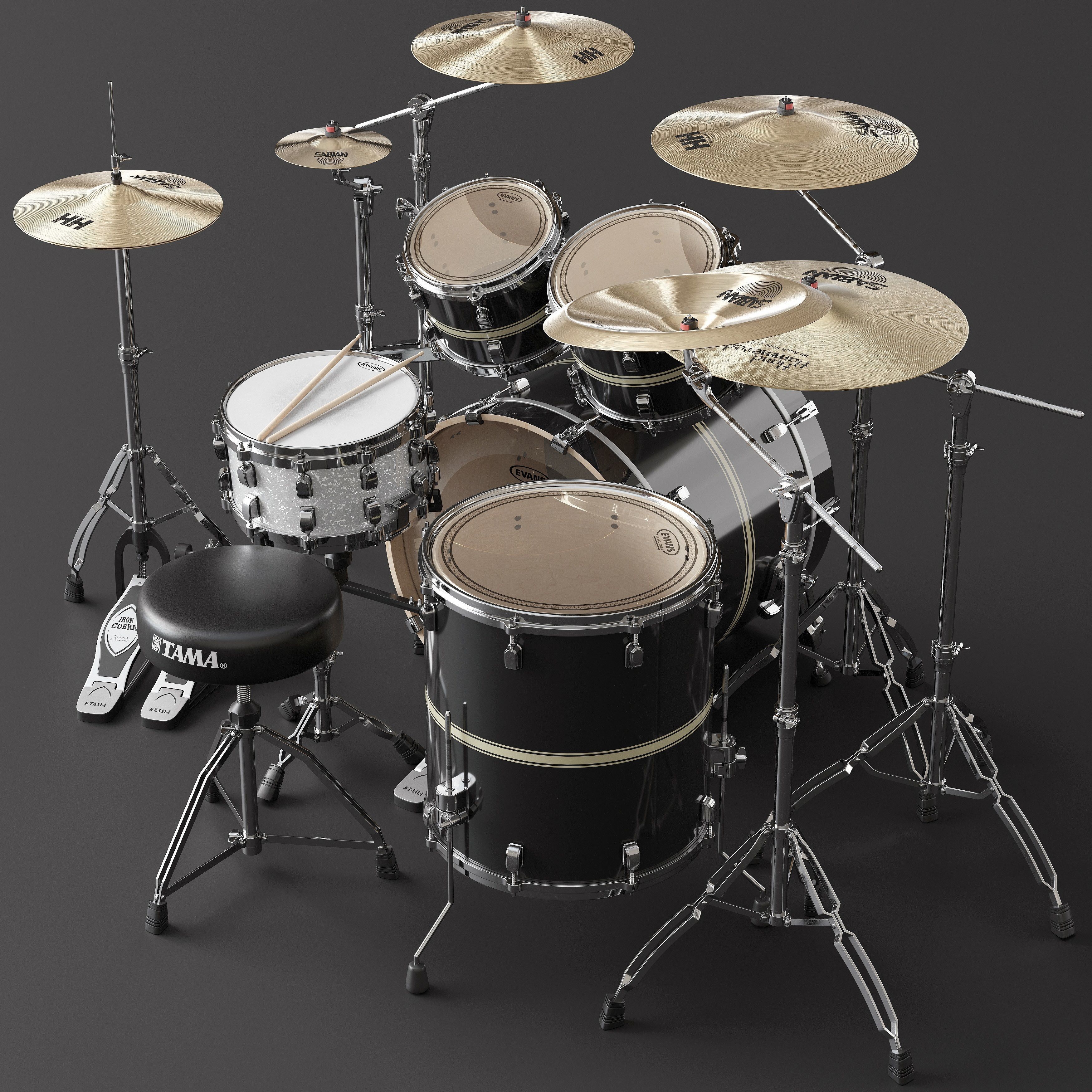 Drum set TAMA PERFORMER 3D model_5