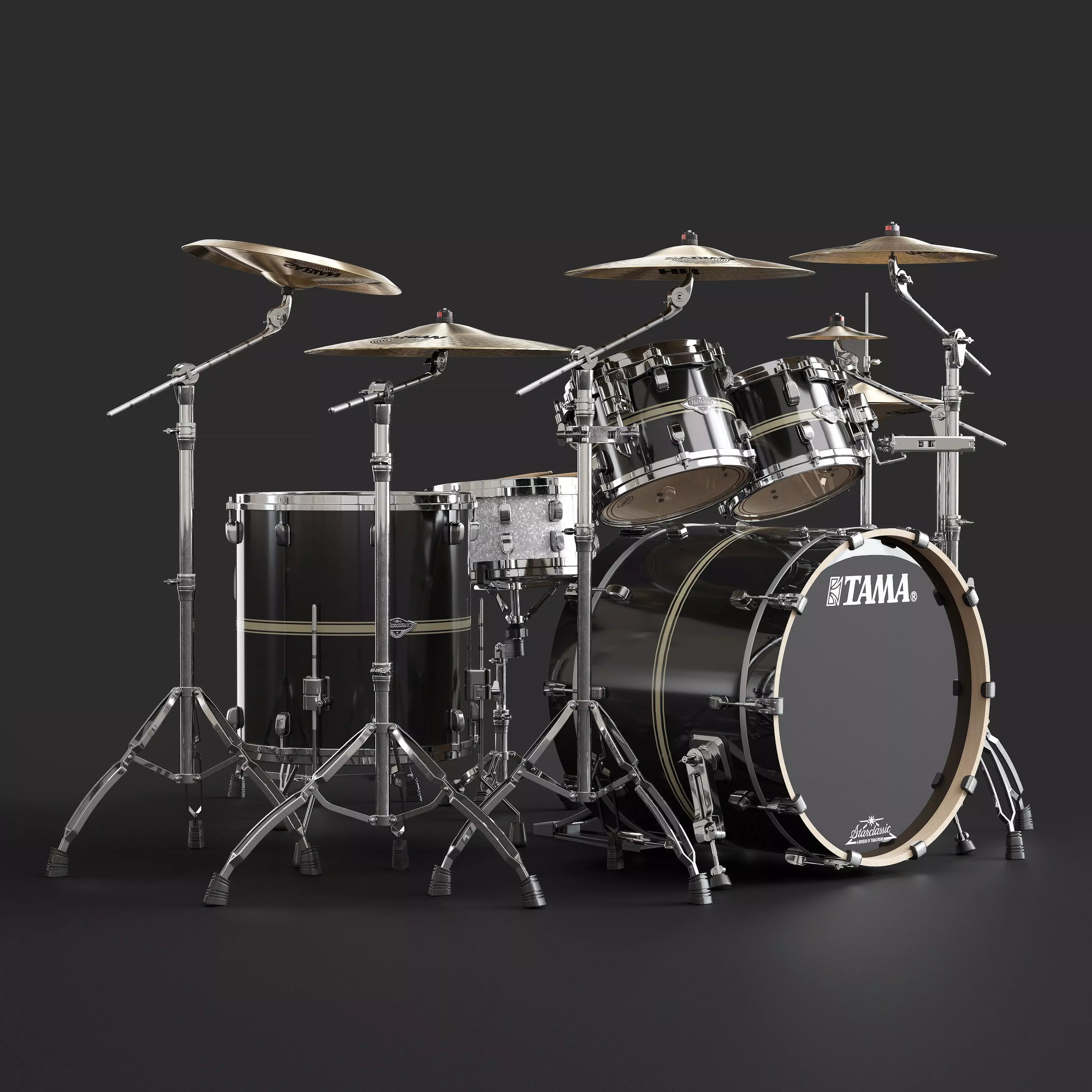 Drum set TAMA PERFORMER 3D model_0