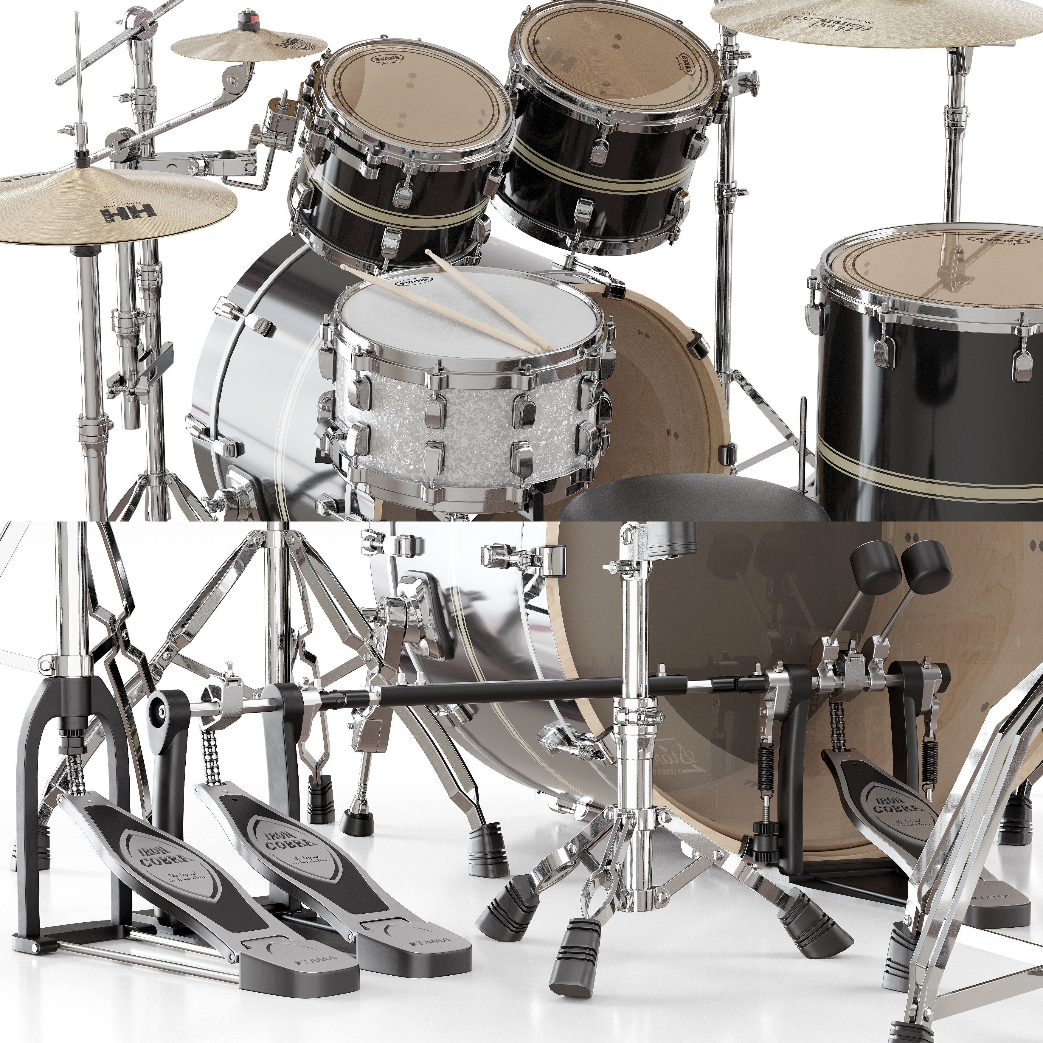 Drum set TAMA PERFORMER 3D model_3