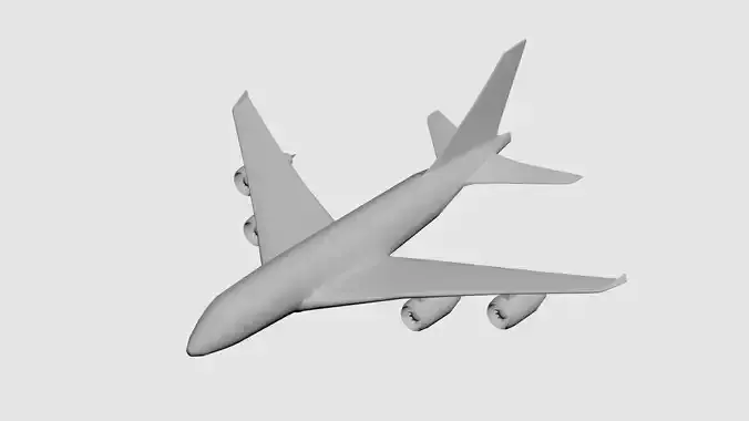 Airplane flying in sky Low-poly 3D model