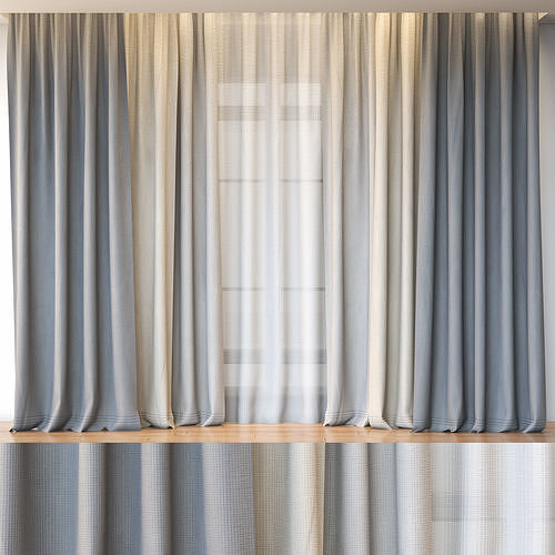 Minimalistic Curtain With 4K Textures 3D model