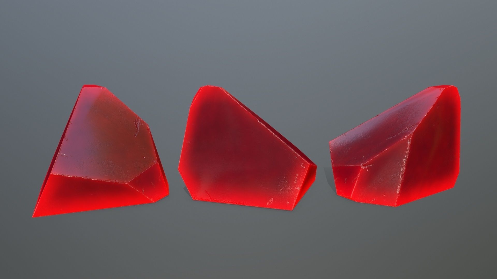 Crystal Set of glass pieces Low-poly 3D model_6