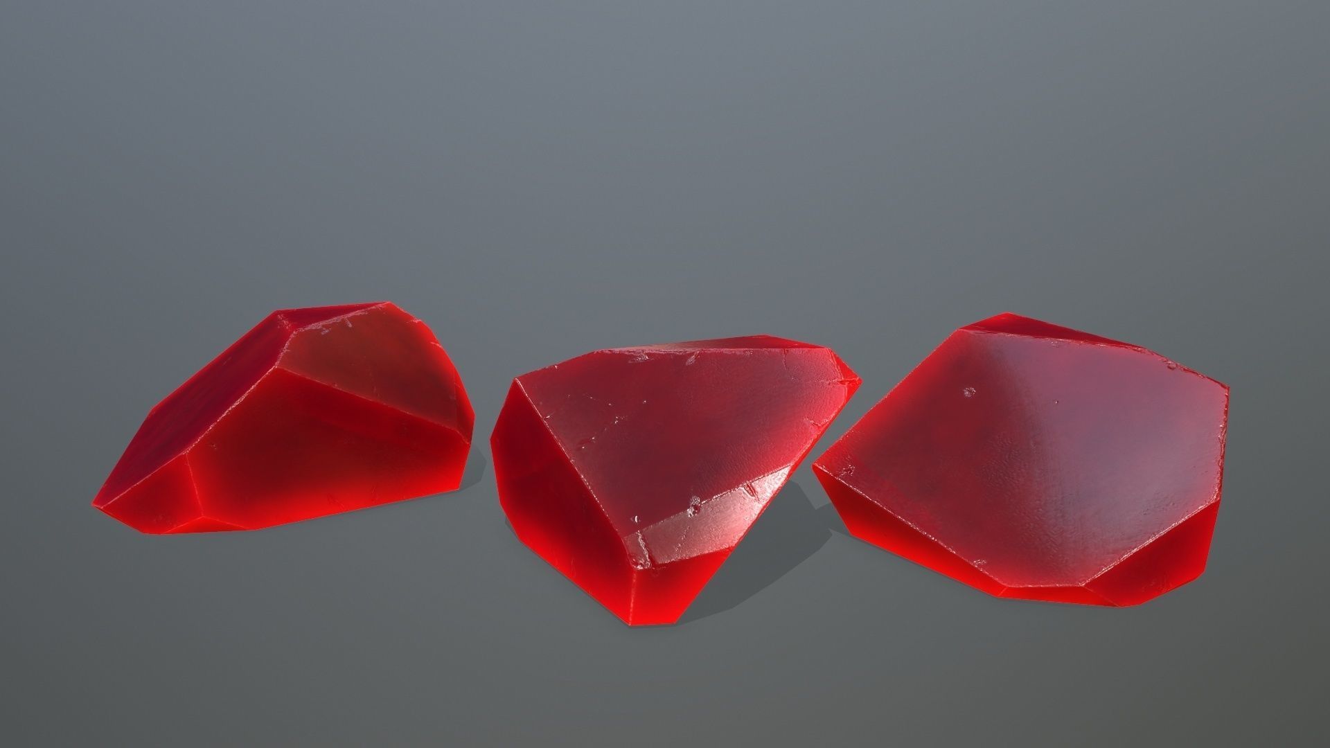Crystal Set of glass pieces Low-poly 3D model_9
