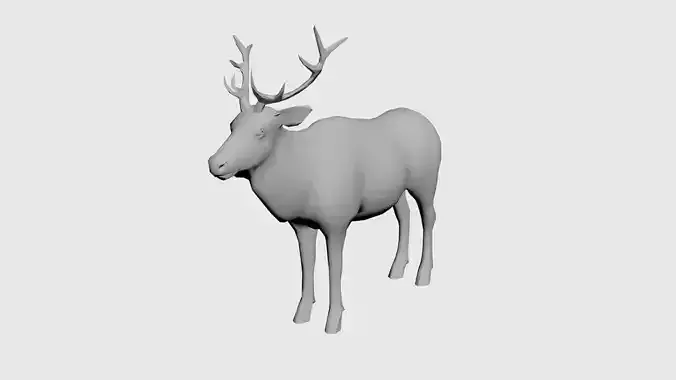 Moose-wild animals Low-poly 3D model