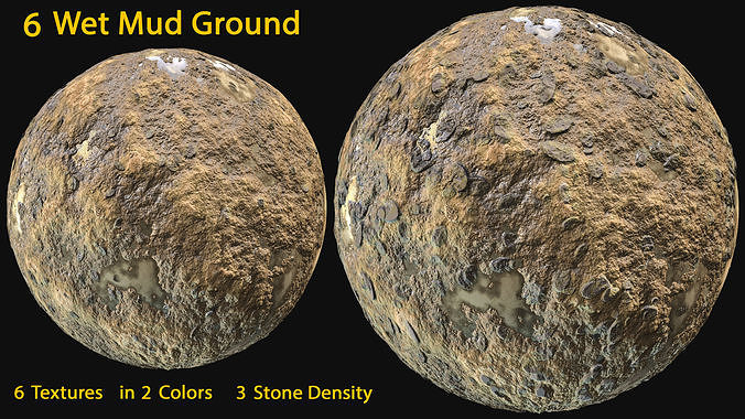 Wet Mud Ground Textures - Seamless - 4K - 2 Color Texture