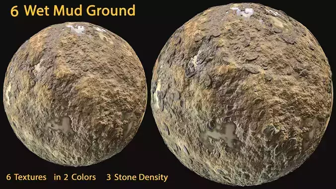 Wet Mud Ground Textures - Seamless - 4K - 2 Color Texture