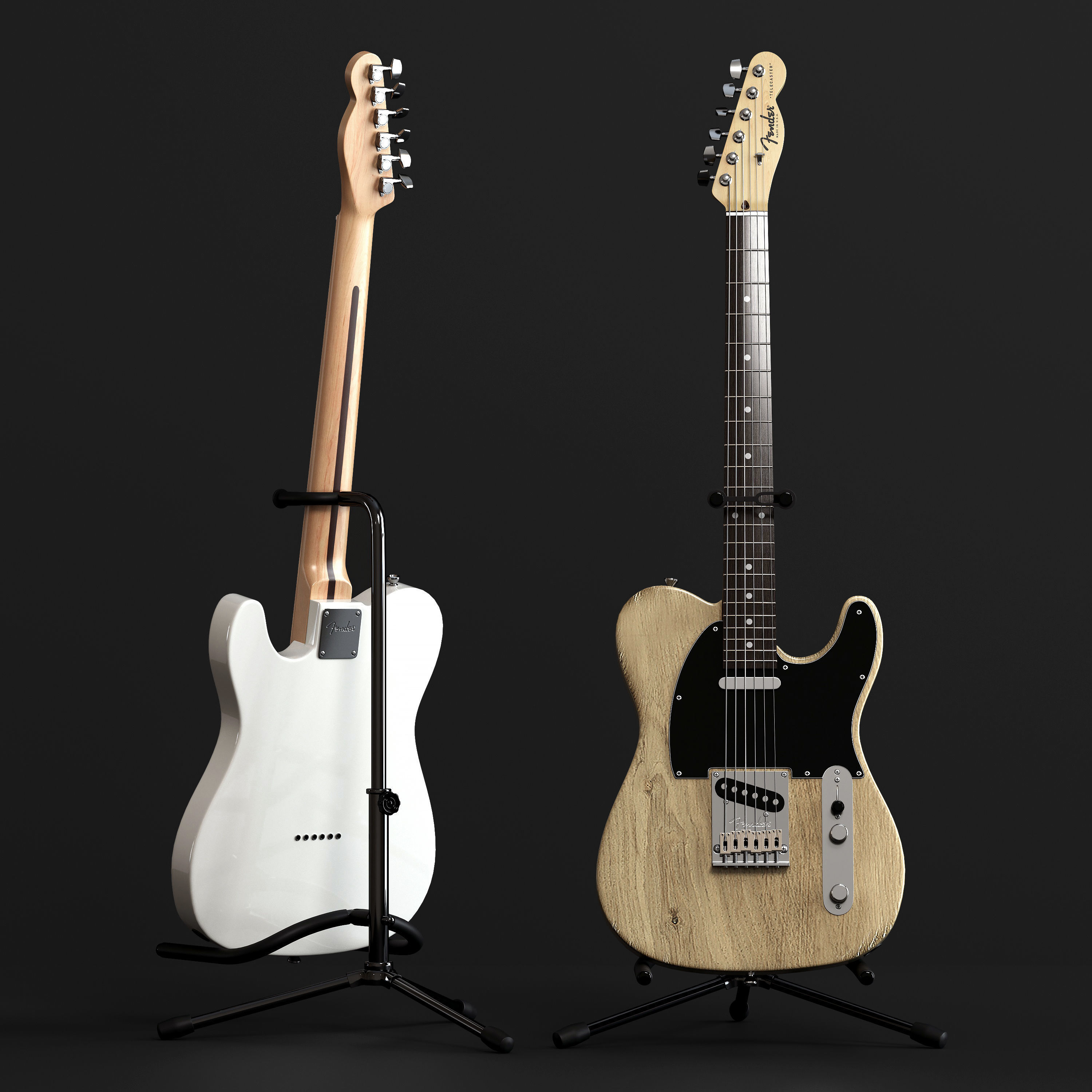 Electric Guitar Fender Telecaster 3D model_1