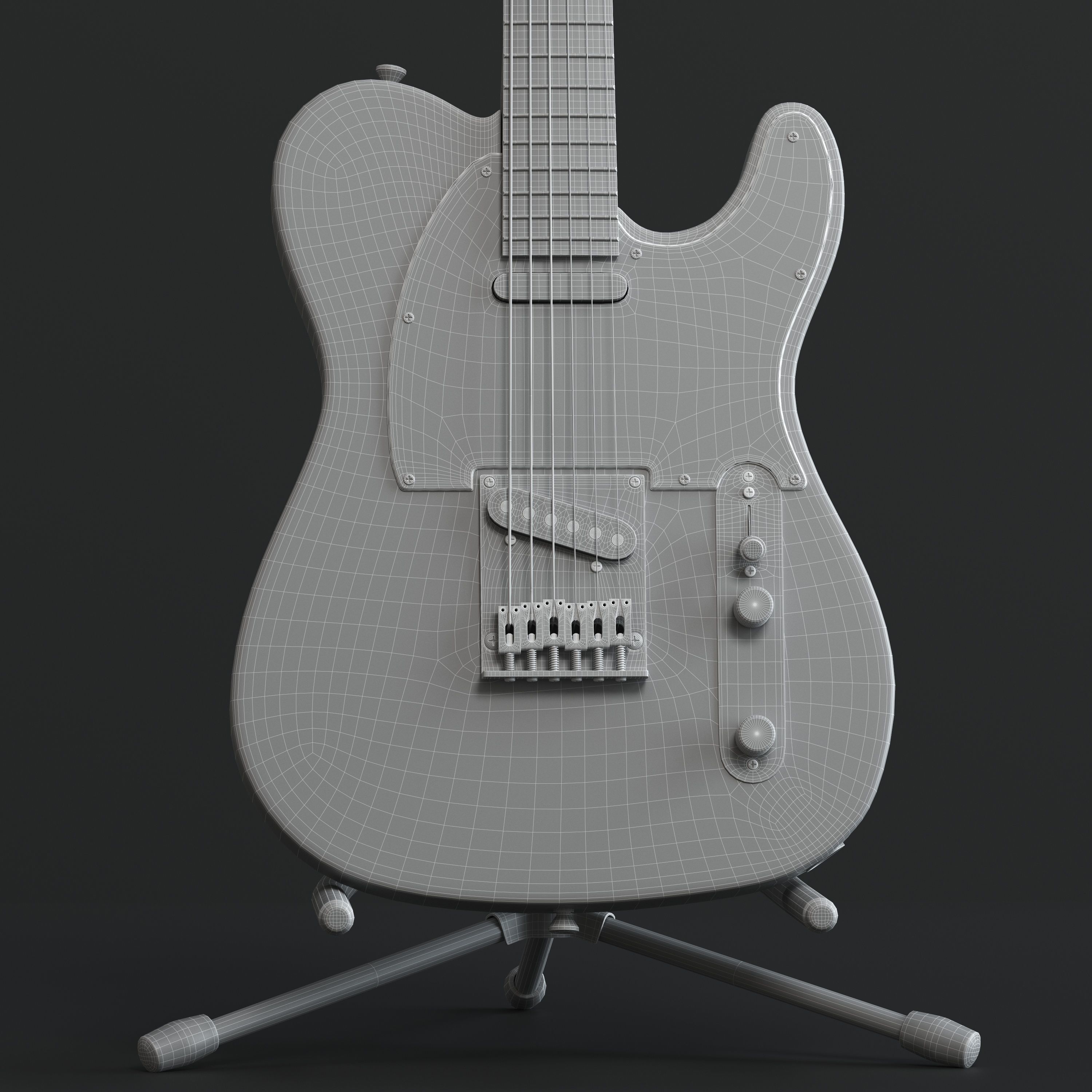 Electric Guitar Fender Telecaster 3D model_5