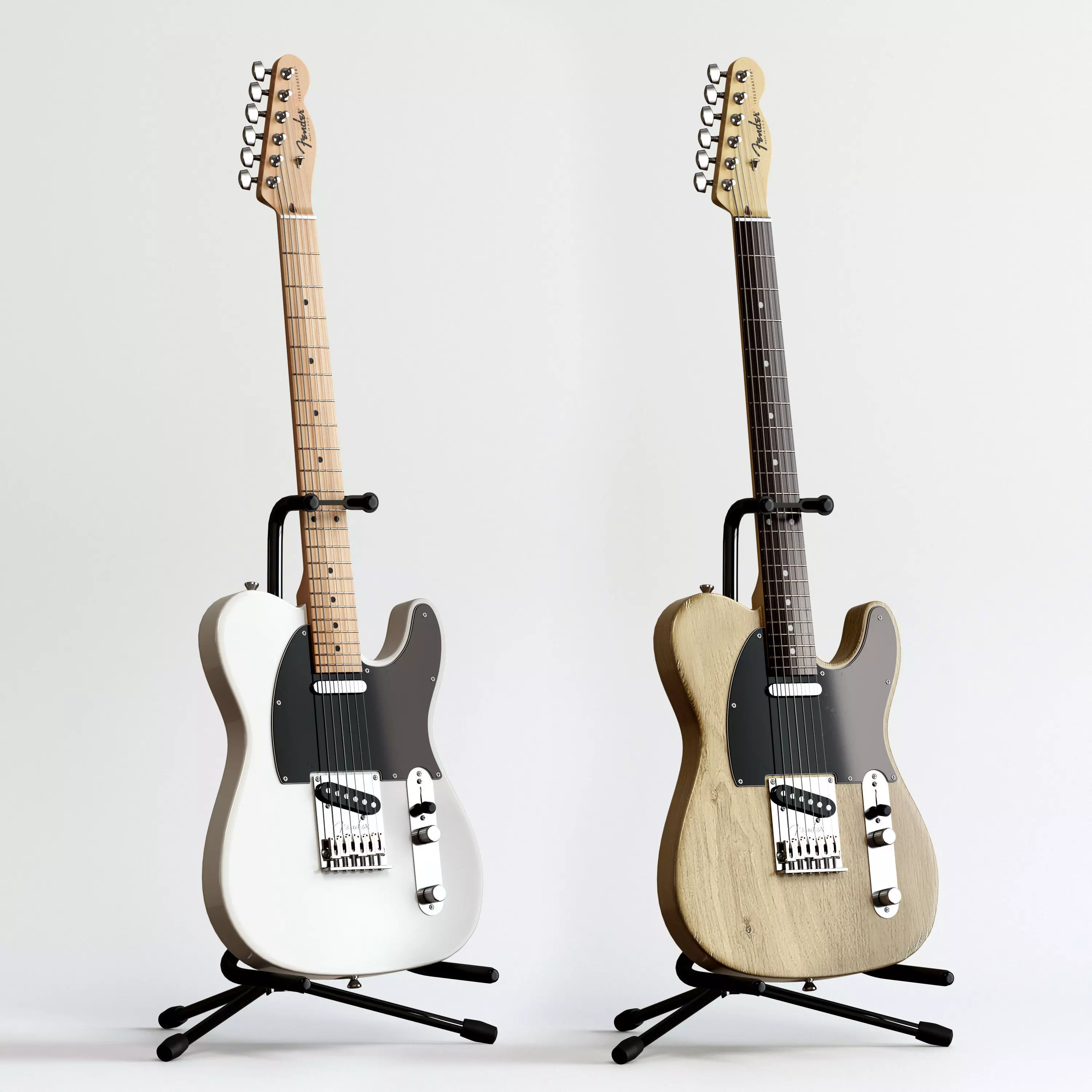 Electric Guitar Fender Telecaster 3D model_0