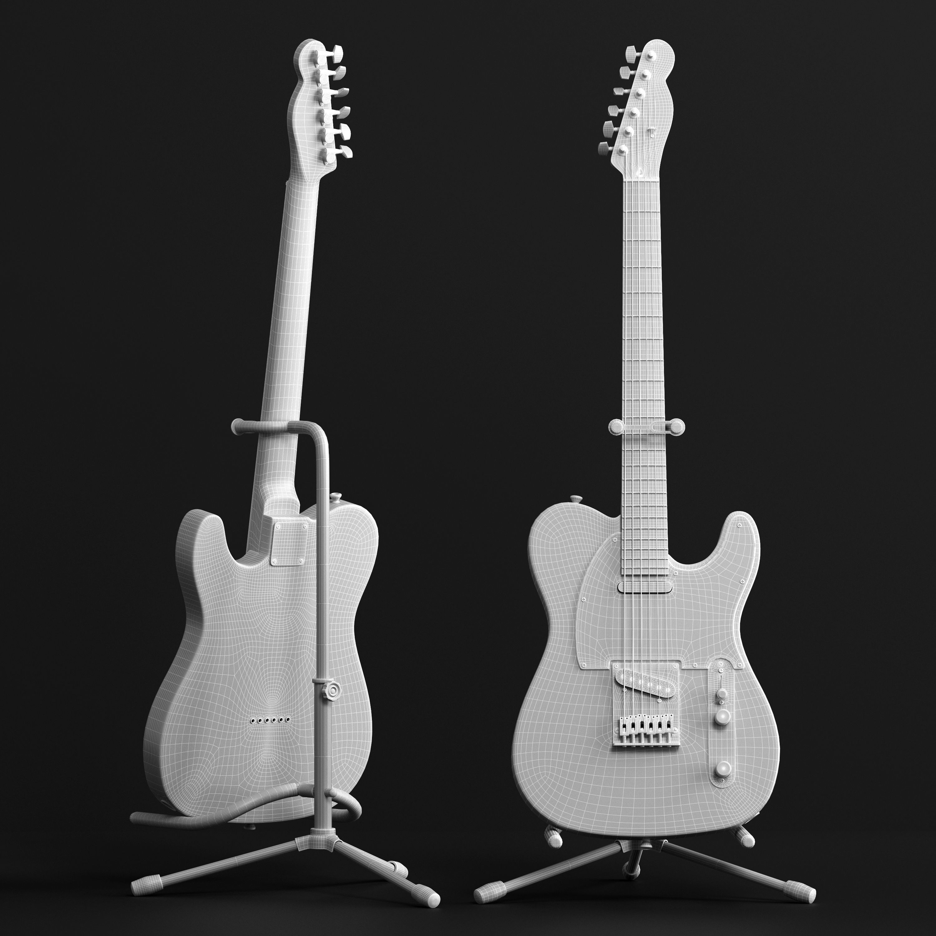 Electric Guitar Fender Telecaster 3D model_4