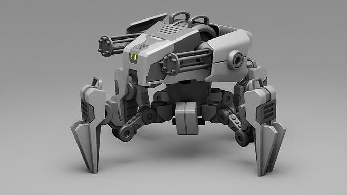 military robot  rigged character 3D model