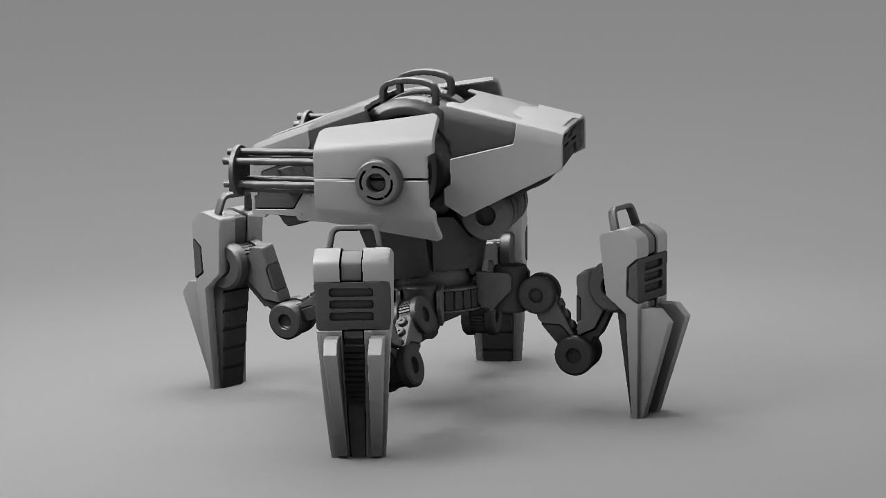 military robot  rigged character 3D model_4