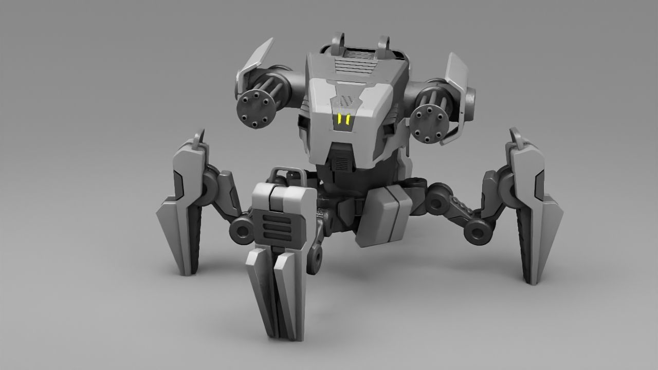 military robot  rigged character 3D model_2