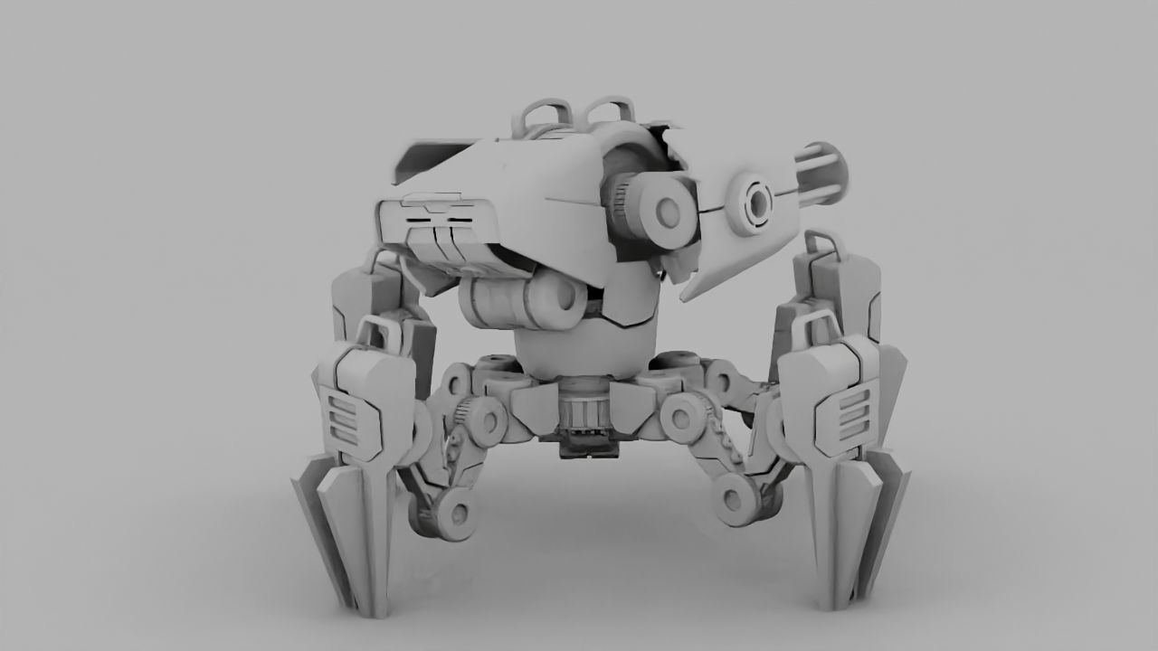 military robot  rigged character 3D model_6
