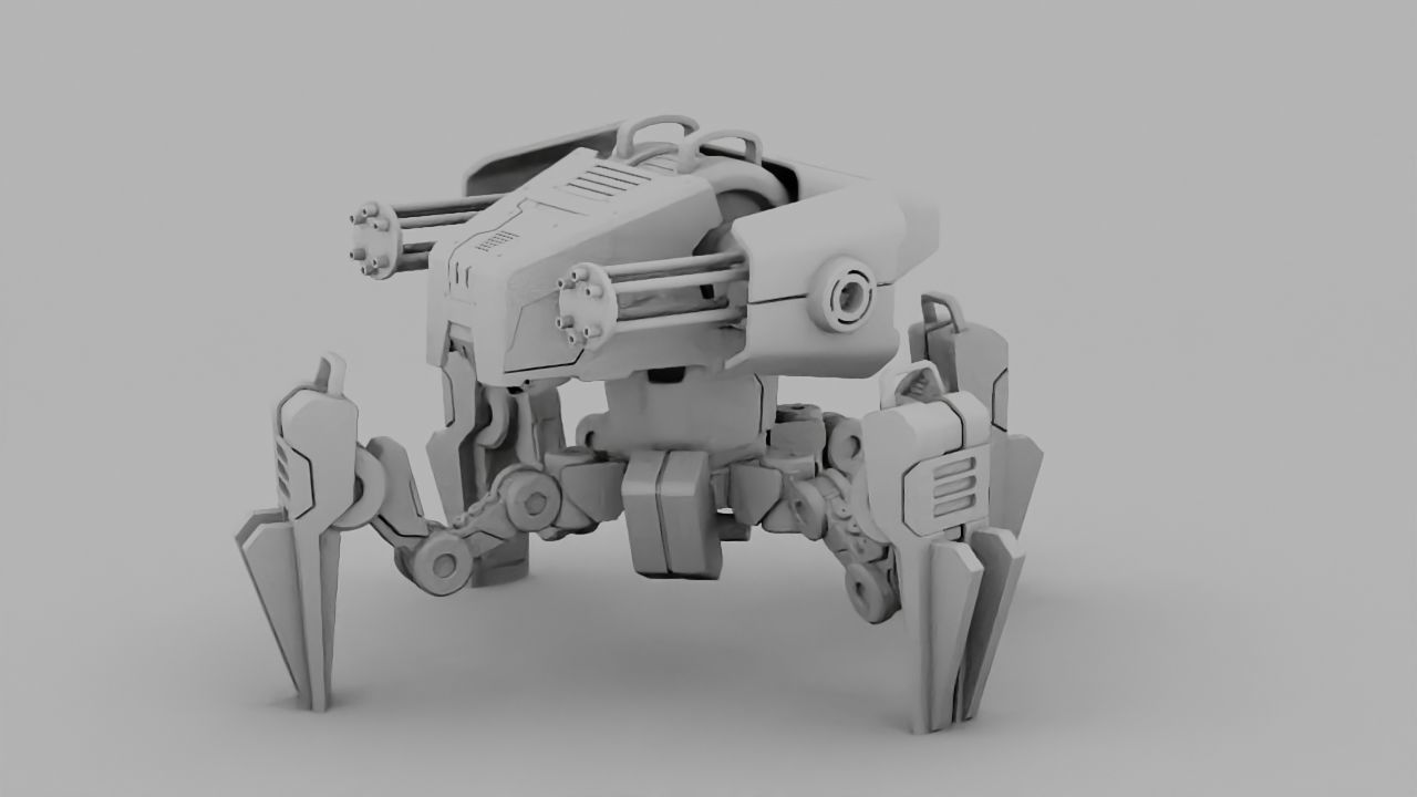 military robot  rigged character 3D model_5