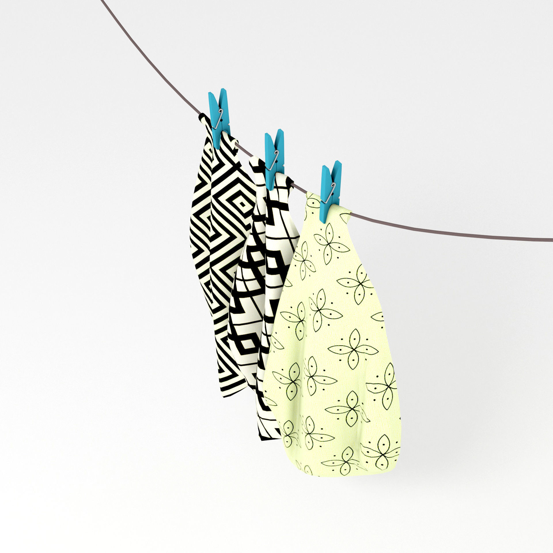 Hanging towel 3D model_3