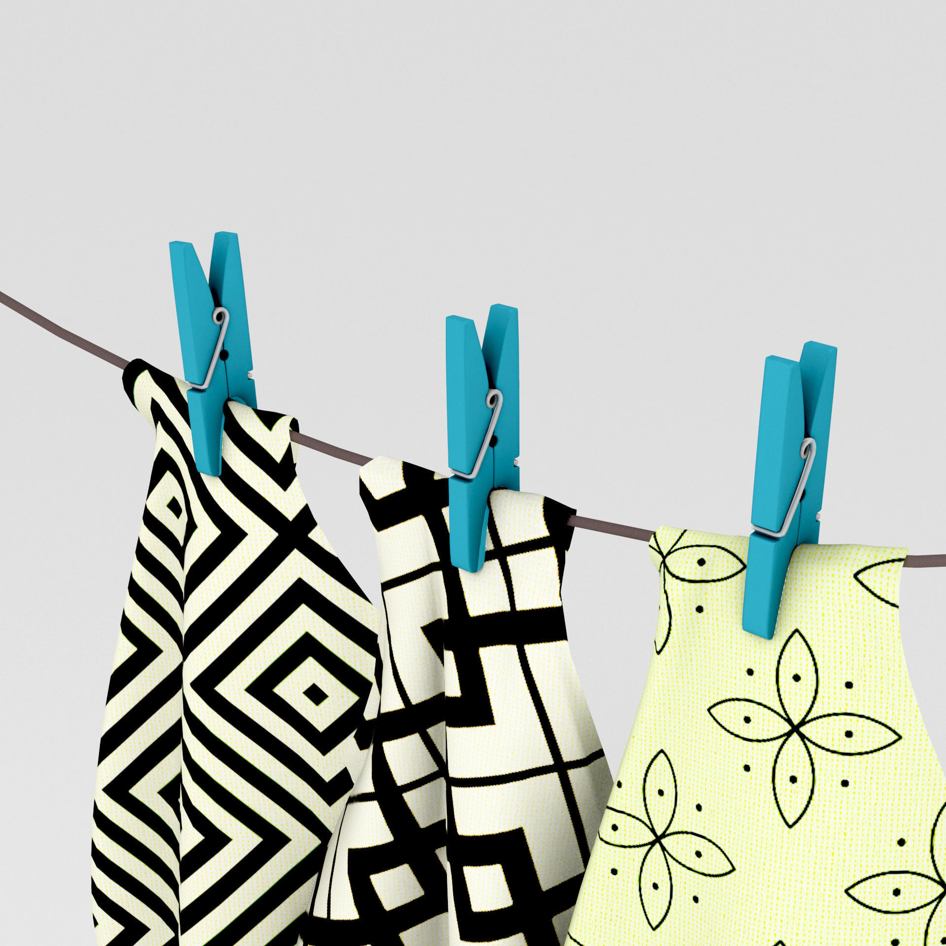 Hanging towel 3D model_4