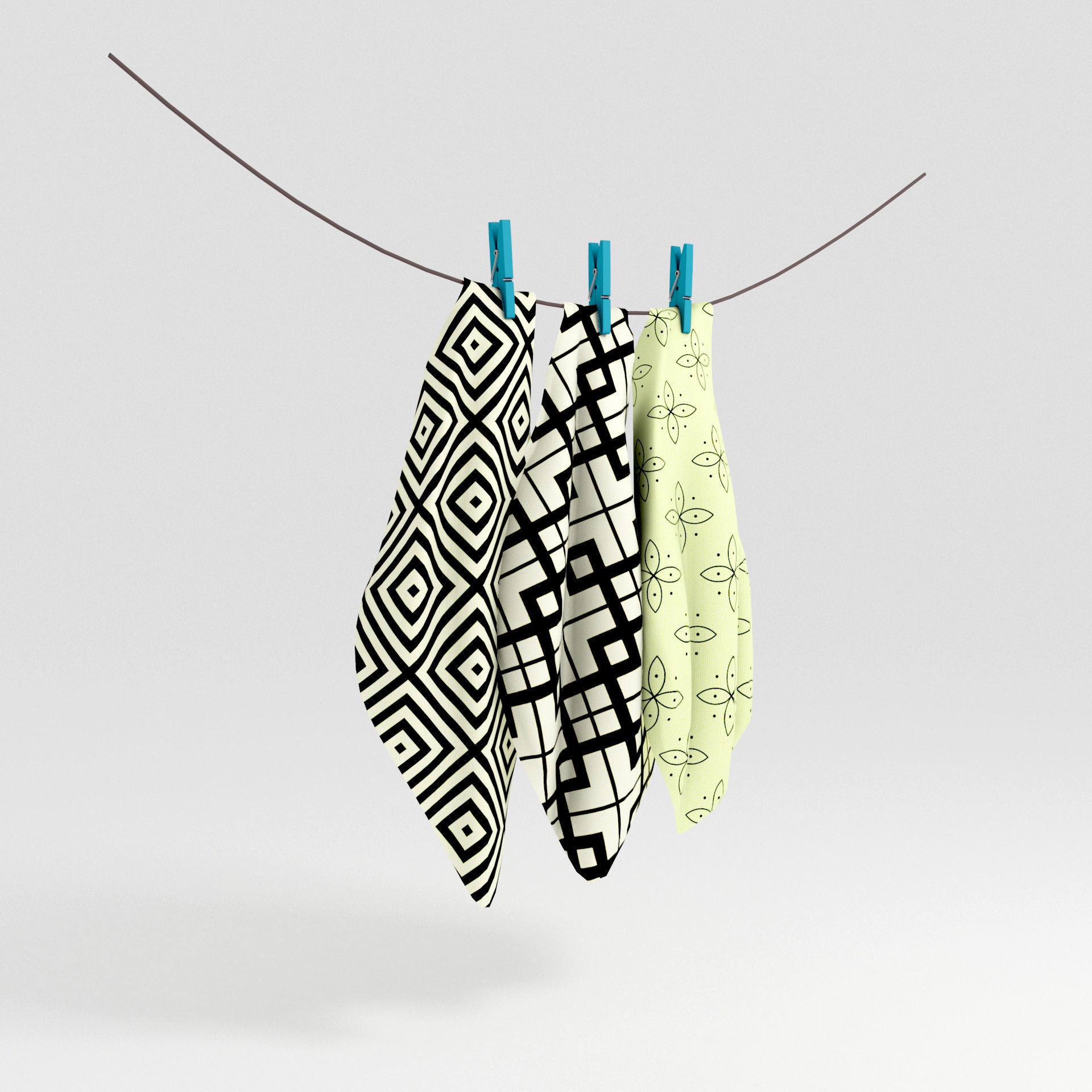 Hanging towel 3D model_2