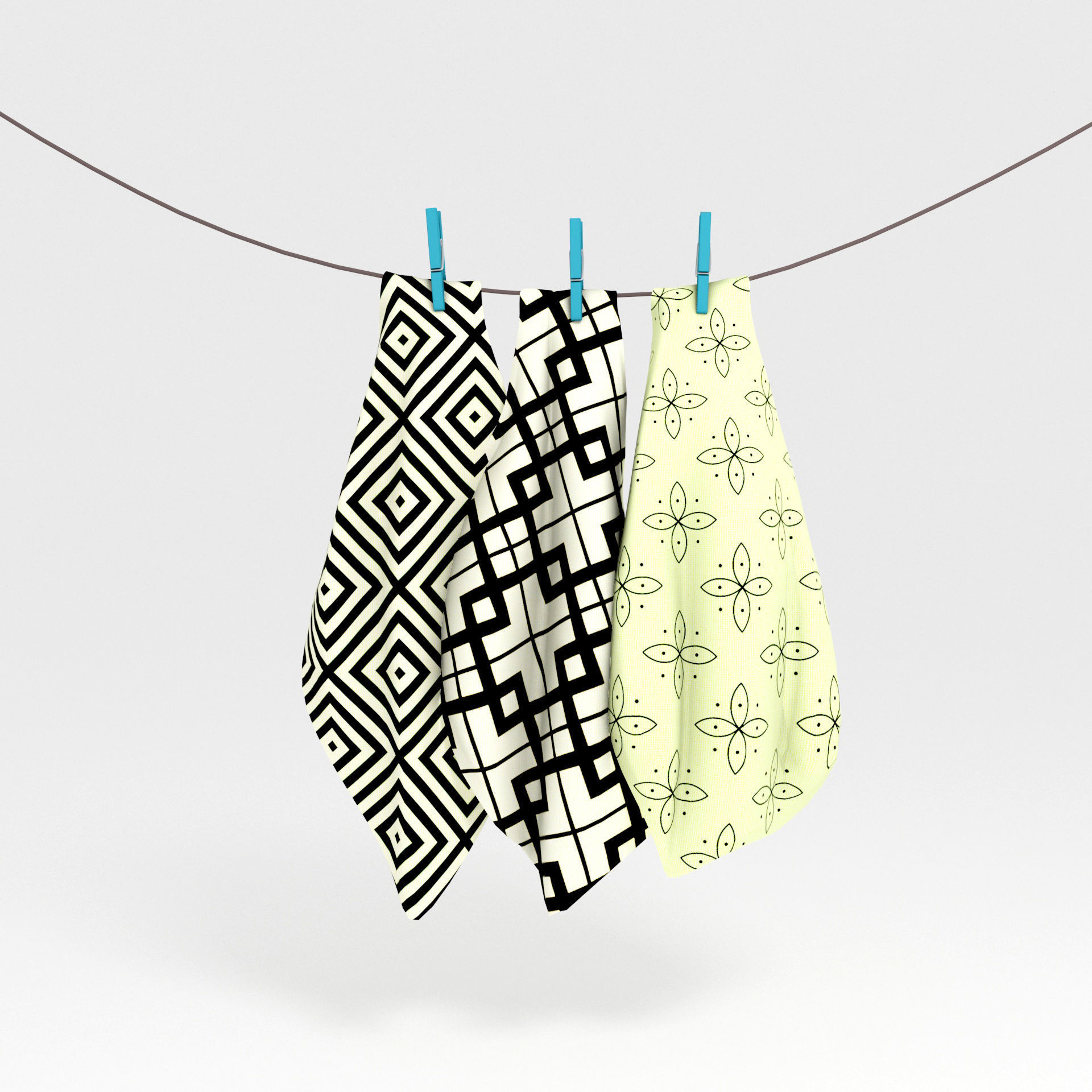 Hanging towel 3D model_1